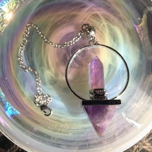 ❌ SOLD ❌ Amethyst crystal wand Reiki pyramid pendulum